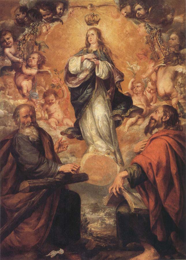 Juan de Valdes Leal Virgin of the Immaculate Conception with Sts.Andrew and Fohn the Baptist